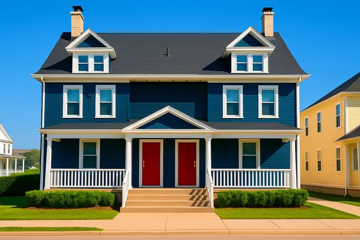 House facade with modern AI transformation